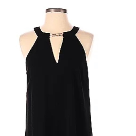 Gianni Bini HOLIDAY Dress Womens Size XS Black COCKTAIL Dress Gold Accent Flowy - Picture 6 of 10